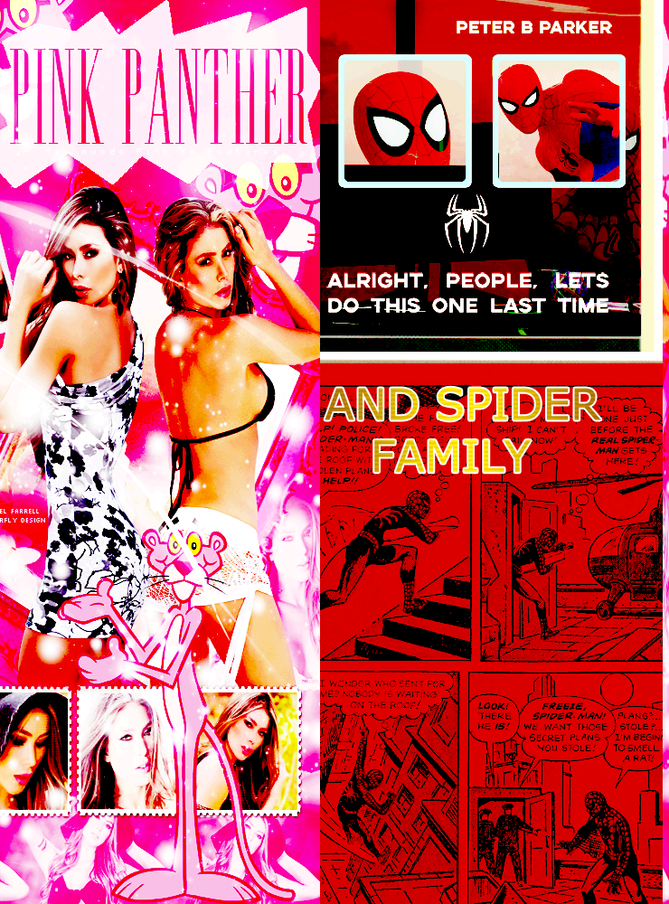 Família Spider MAN e Pink Panther